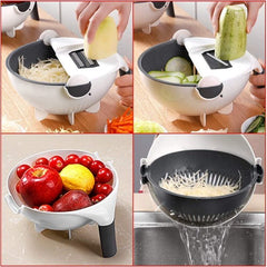 9 in 1 Multifunctional Vegetable Cutter With Drain Basket