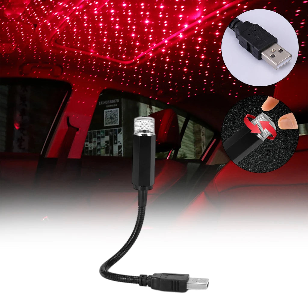 USB Car LED Roof Projection Star Light